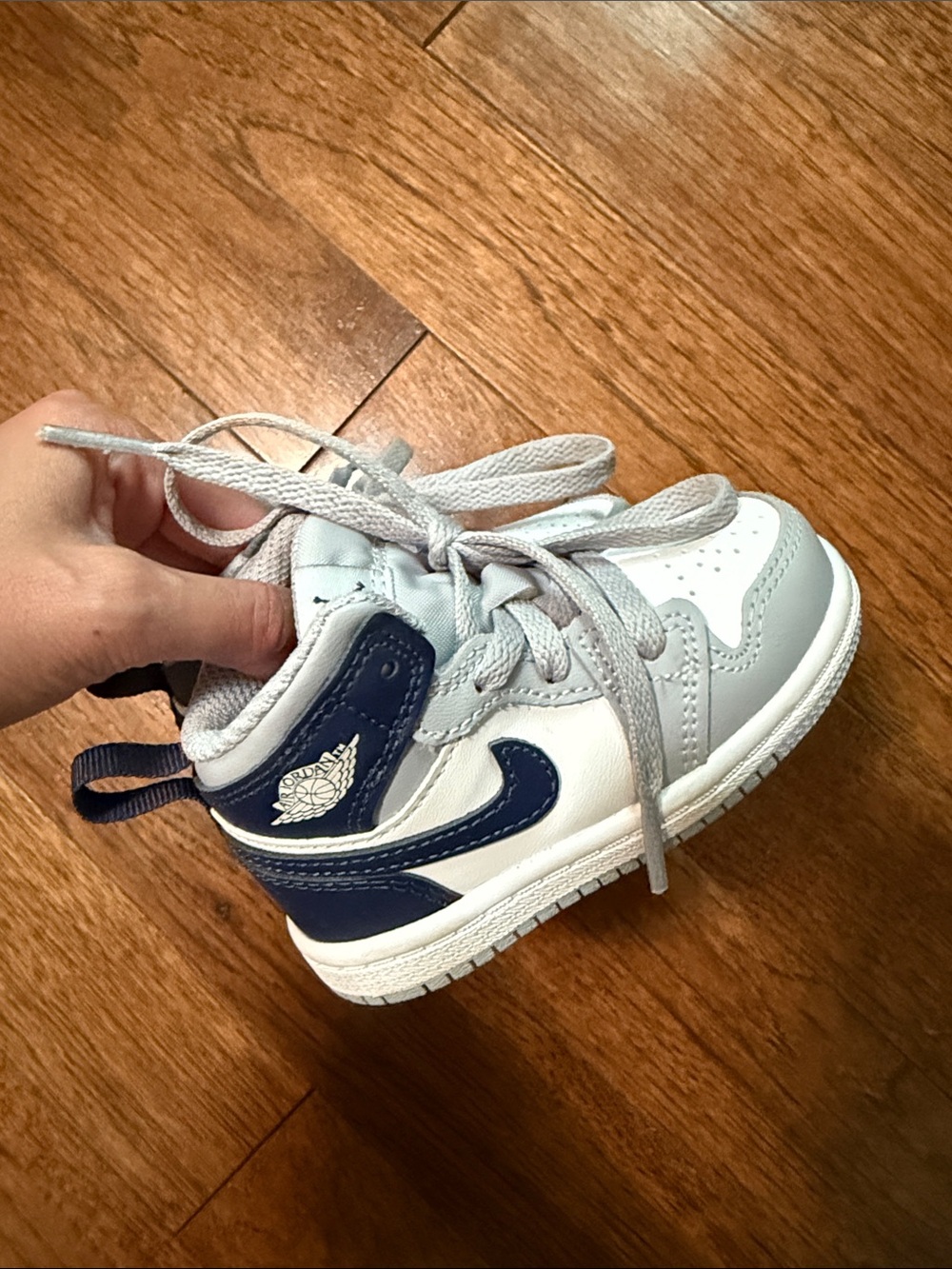 Nike Baby/Toddler White, Navy & Light Gray High-Top Sneaker